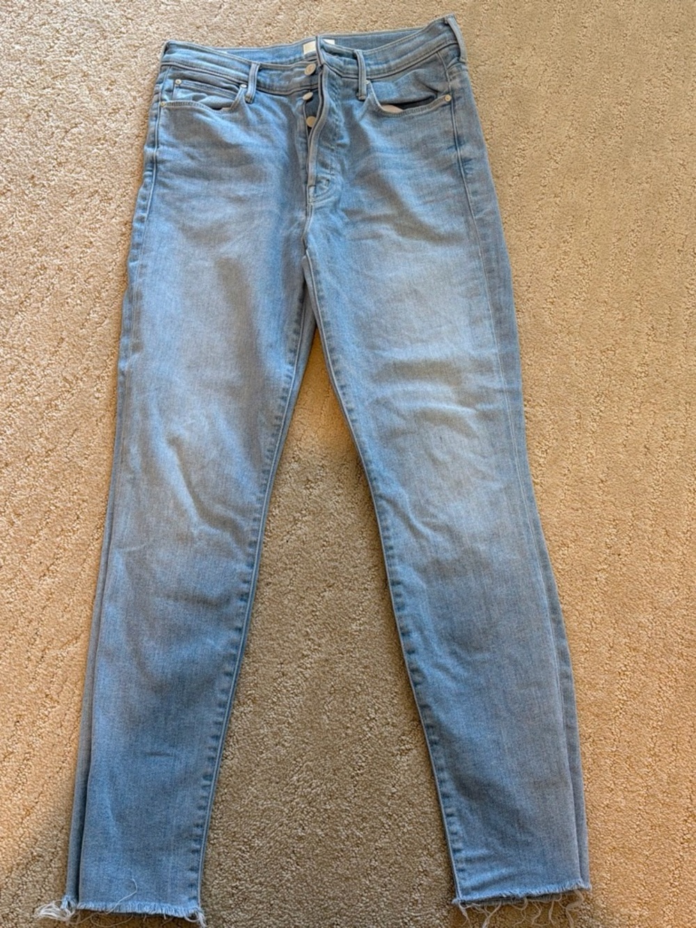 MOTHER Light Blue High-Rise Skinny Jeans